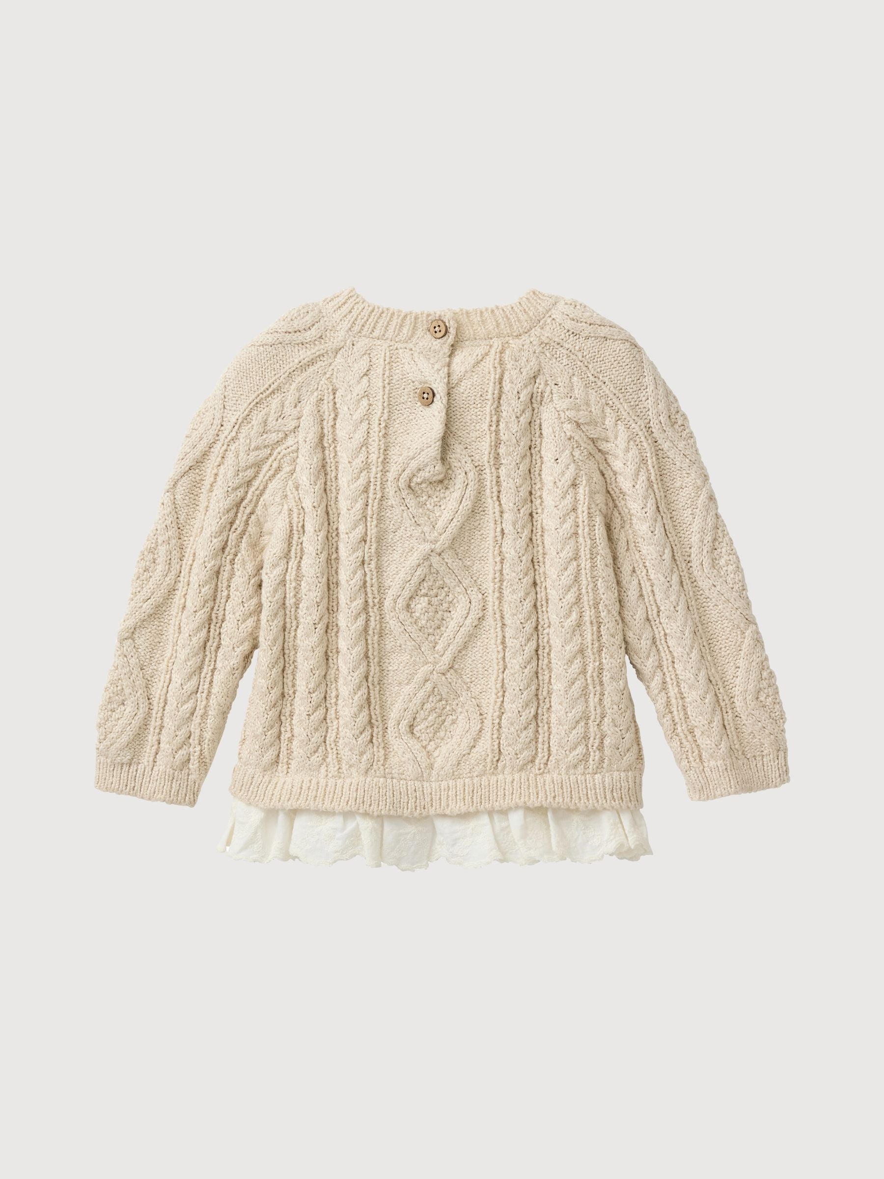 Maglione lavorato a maglia GOTS Natur | People Wear Organic