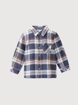 Flannel shirt GOTS dark blue checkered | People Wear Organic