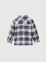 Flannel shirt GOTS dark blue checkered | People Wear Organic