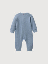 Long-sleeved jumpsuit GOTS smoke blue | People Wear Organic