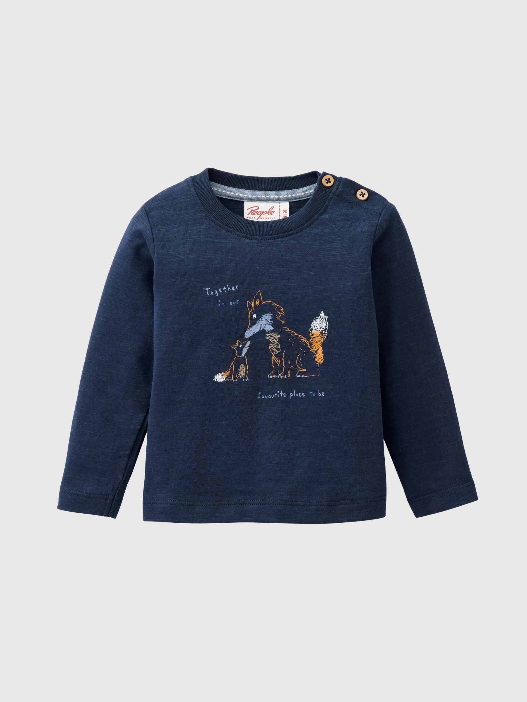 Camicia a maniche lunghe GOTS blu scuro | People Wear Organic