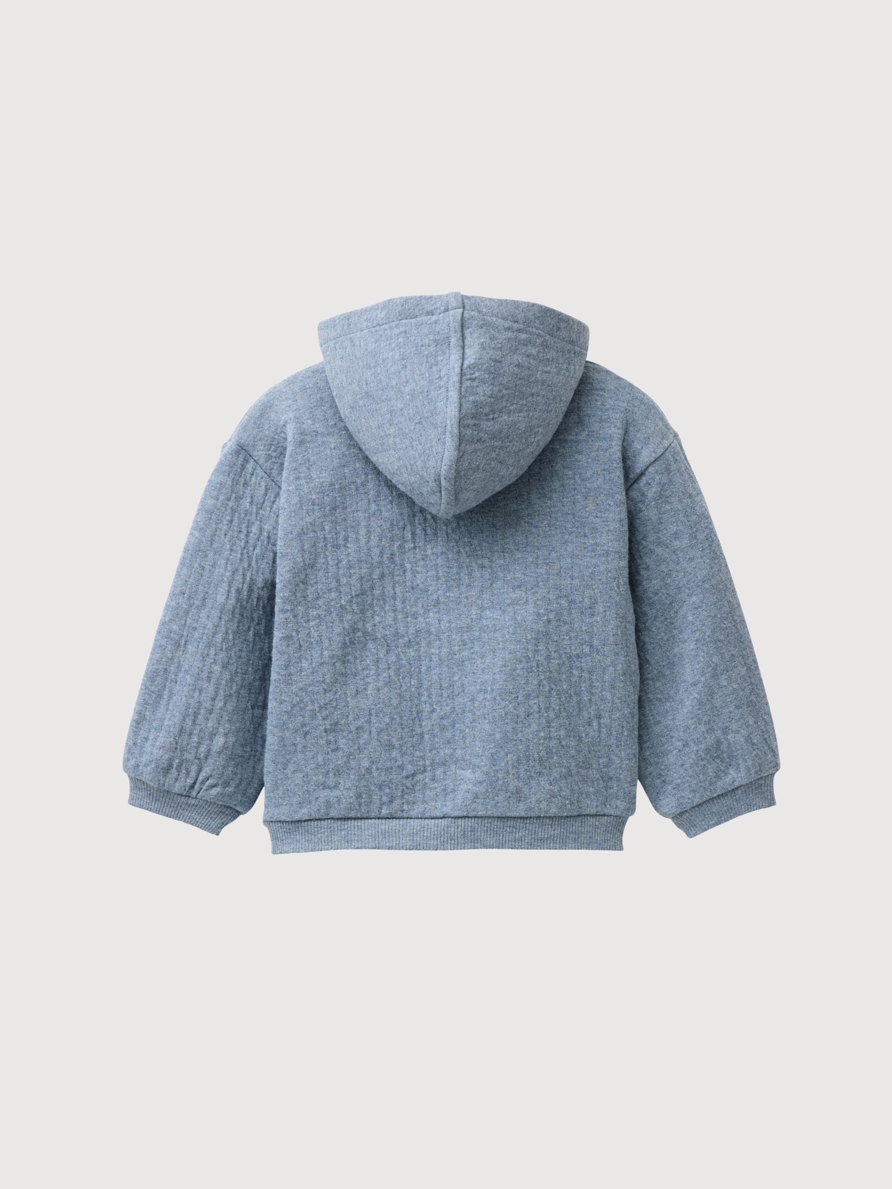 Felpa con cappuccio GOTS Rauchblau Melange | People Wear Organic