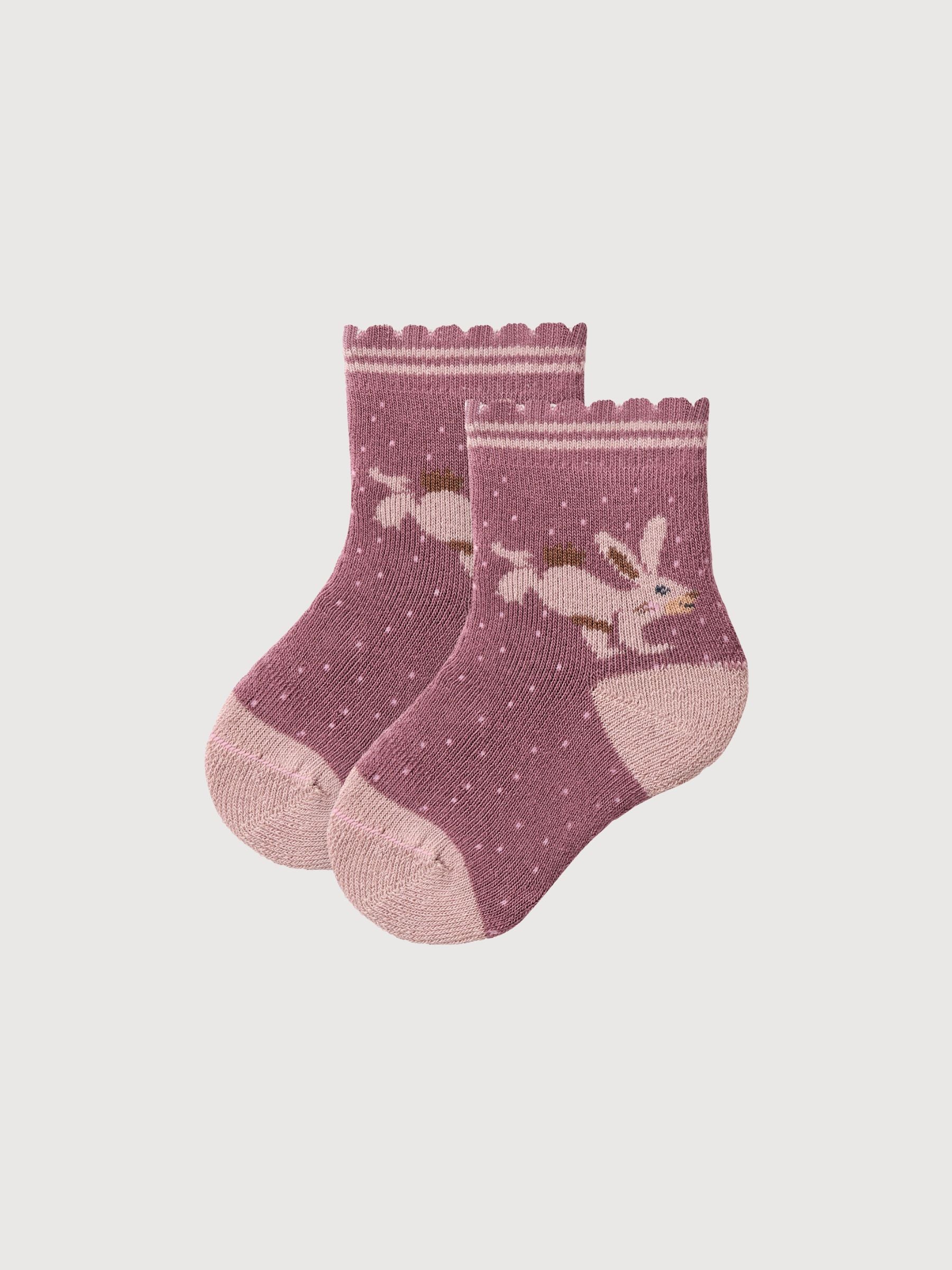 Calzini in spugna GOTS Dark Mauve Patterned | People Wear Organic