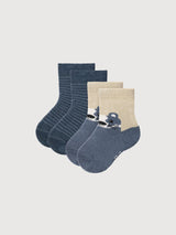 2er-Pack Frottee-Socken GOTS Indigoblau mix | People Wear Organic