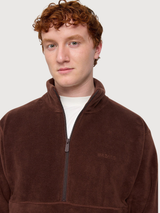 Jacket Fleece Half Zip Brown Man | Mazine