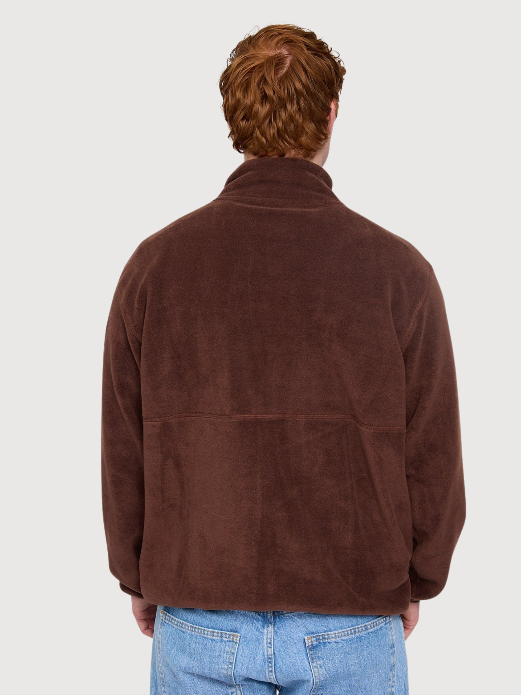 Jacket Fleece Half Zip Brown Man | Mazine