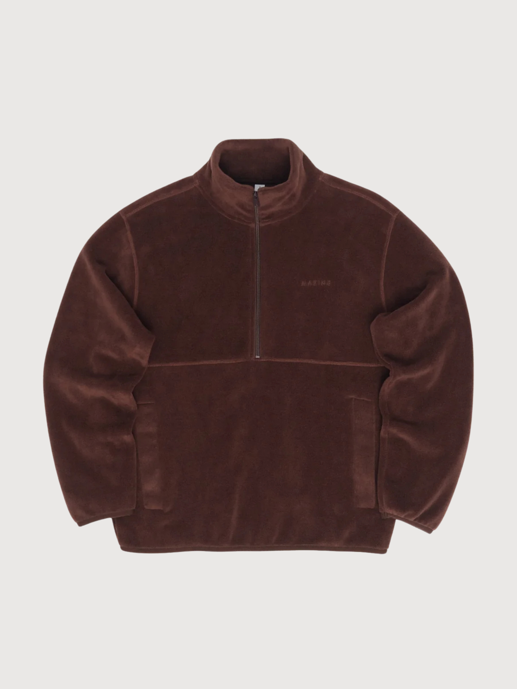 Jacket Fleece Half Zip Brown Man | Mazine