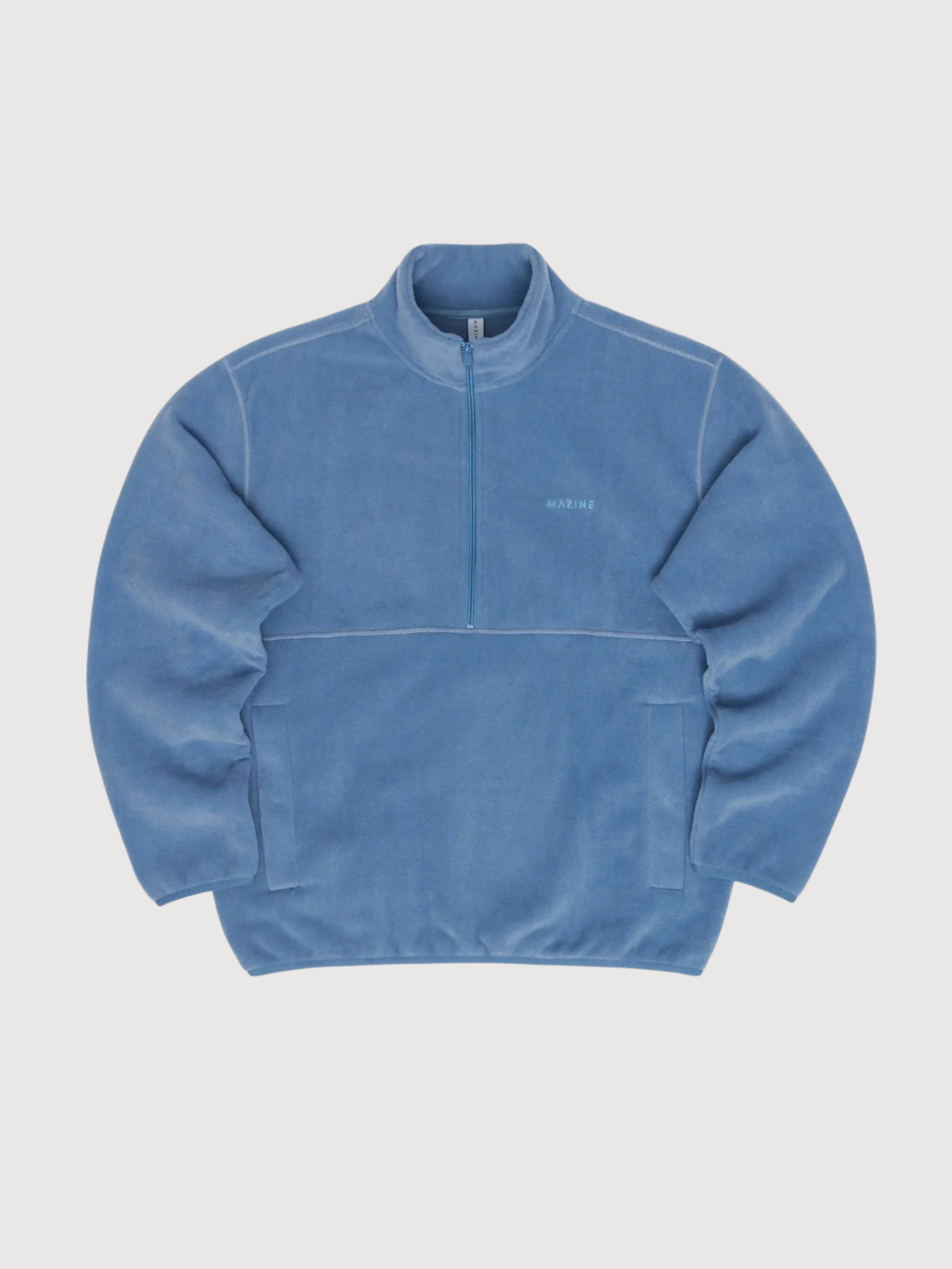 Giacca Pile Mezza Zip Blu Uomo | Mazine