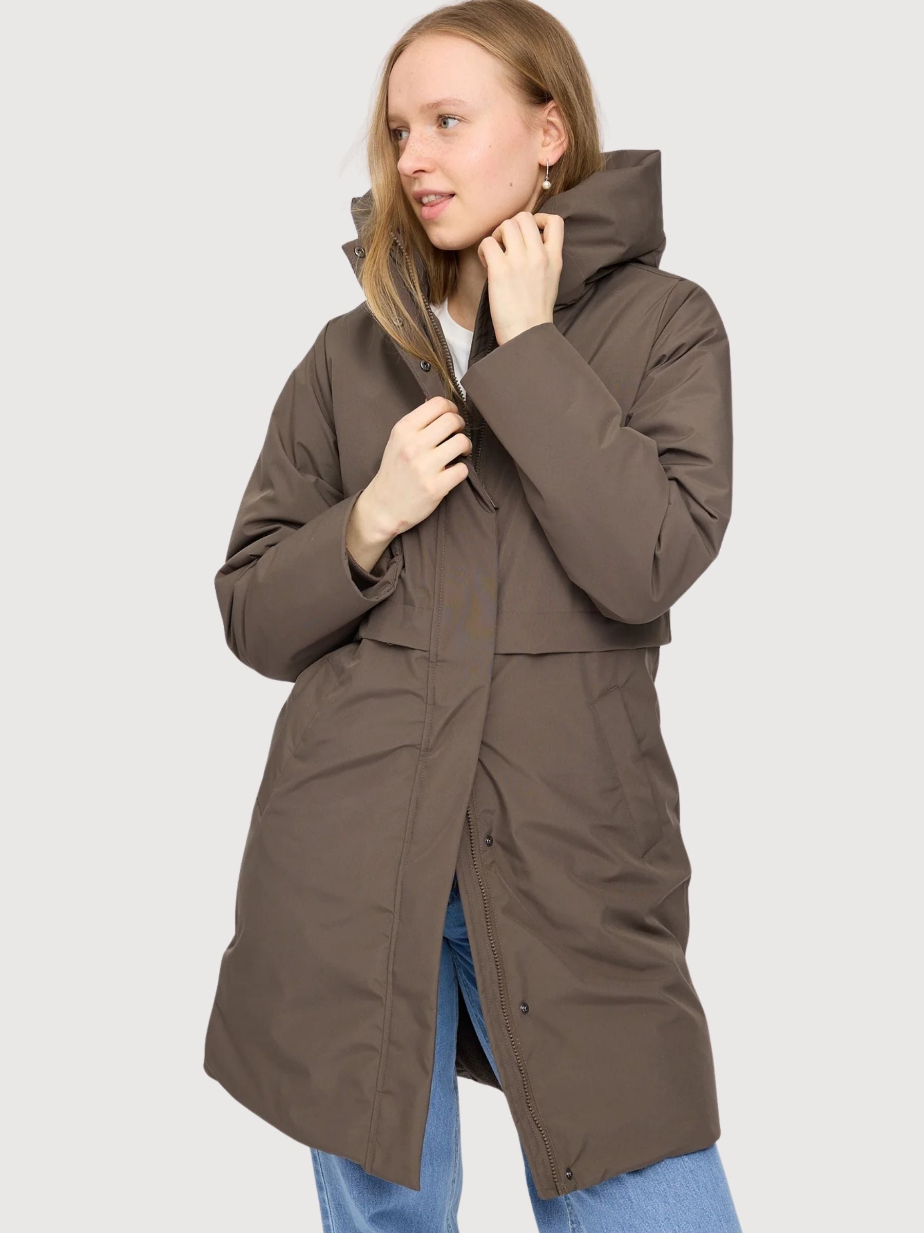 Parka Basic Padded Brown Woman | Mazine