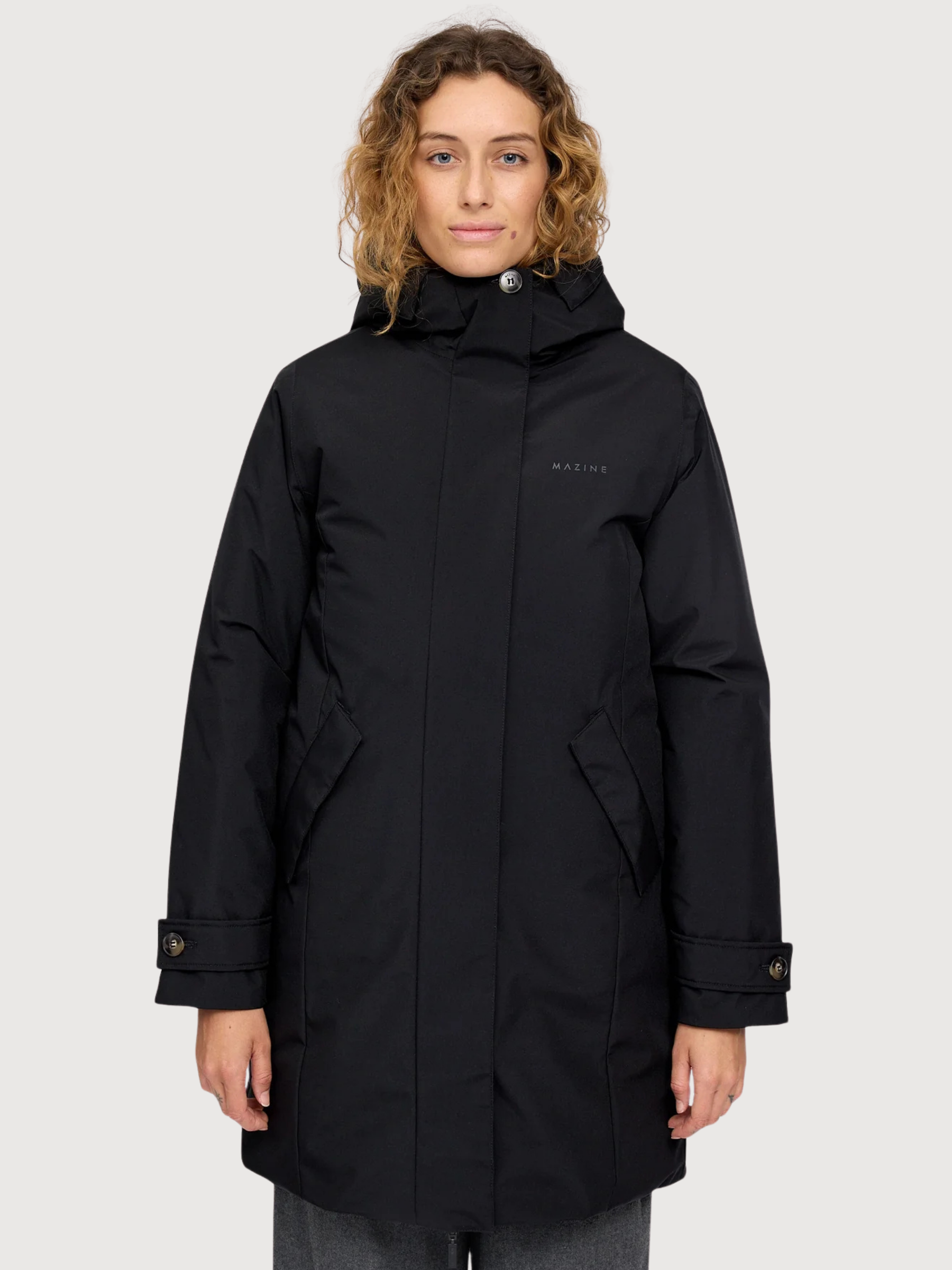 Parka Functional Padded Black Woman | Mazine
