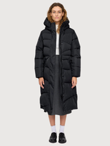 Waves Quilt Puffer Coat Black | MAZINE