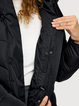 Waves Quilt Puffer Coat Black | MAZINE