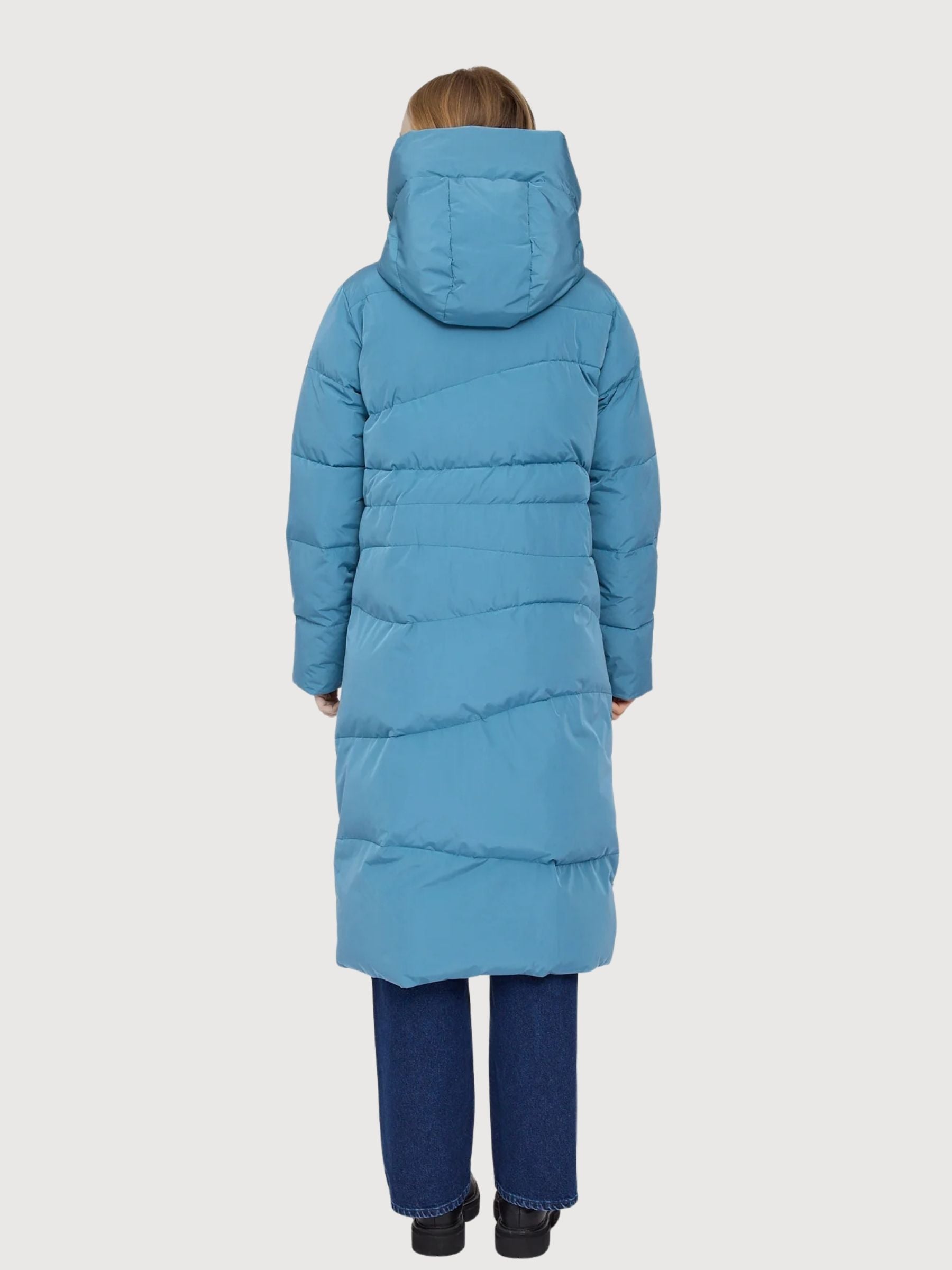 Waves Quilt Puffer Coat Storm Blue | Mazine