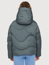 Giacca Waves Quilt Corta Verde Scuro Donna | Mazine