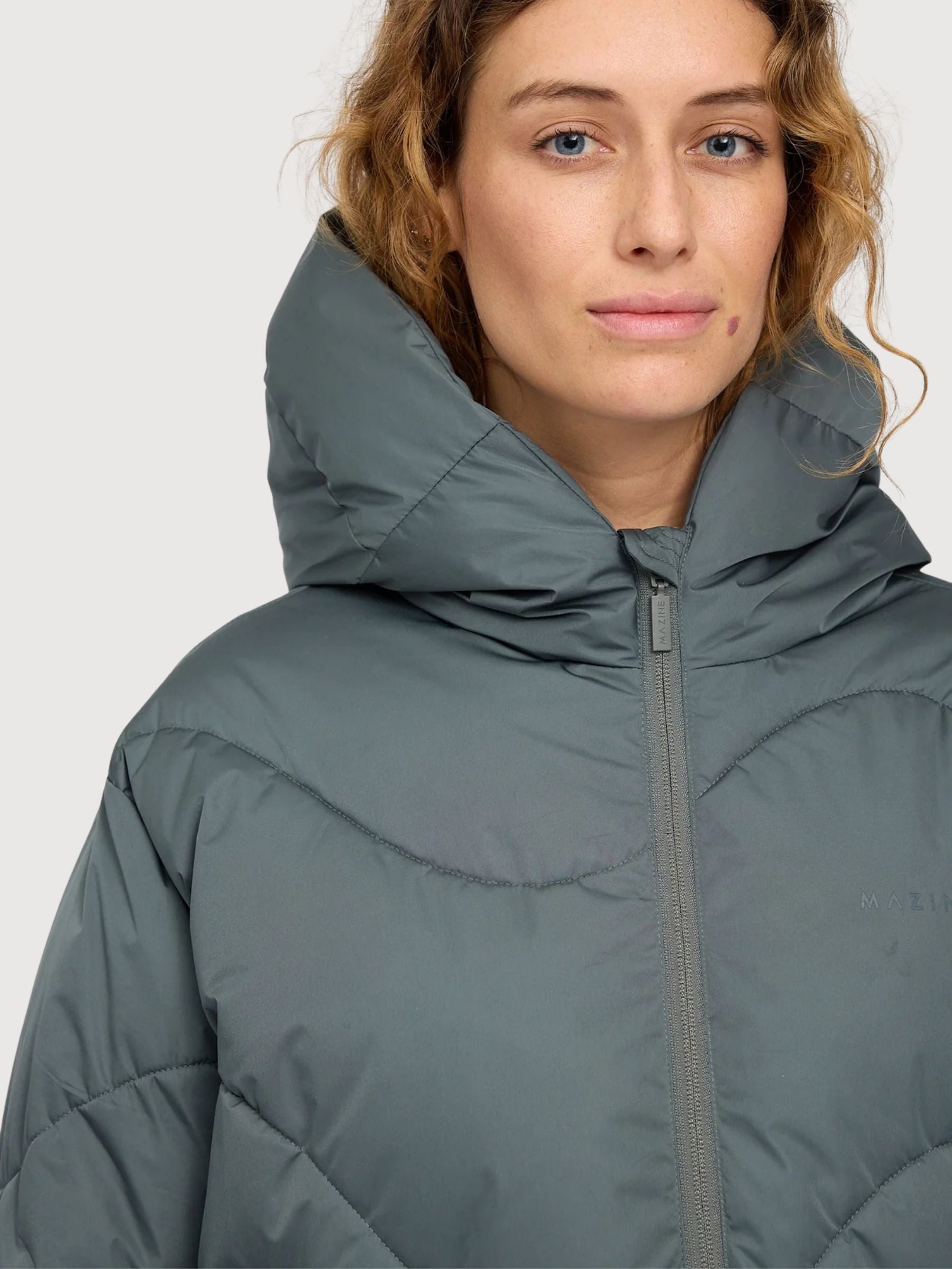 Jacket Waves Quilt Short Dark Green Woman | Mazine