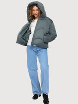 Jacket Waves Quilt Short Dark Green Woman | Mazine