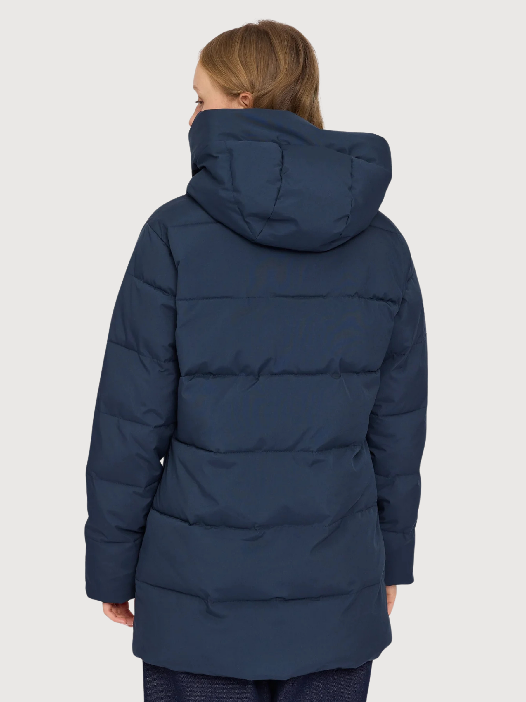 Basic Mid Length Puffer Jacket Dark Navy | Mazine