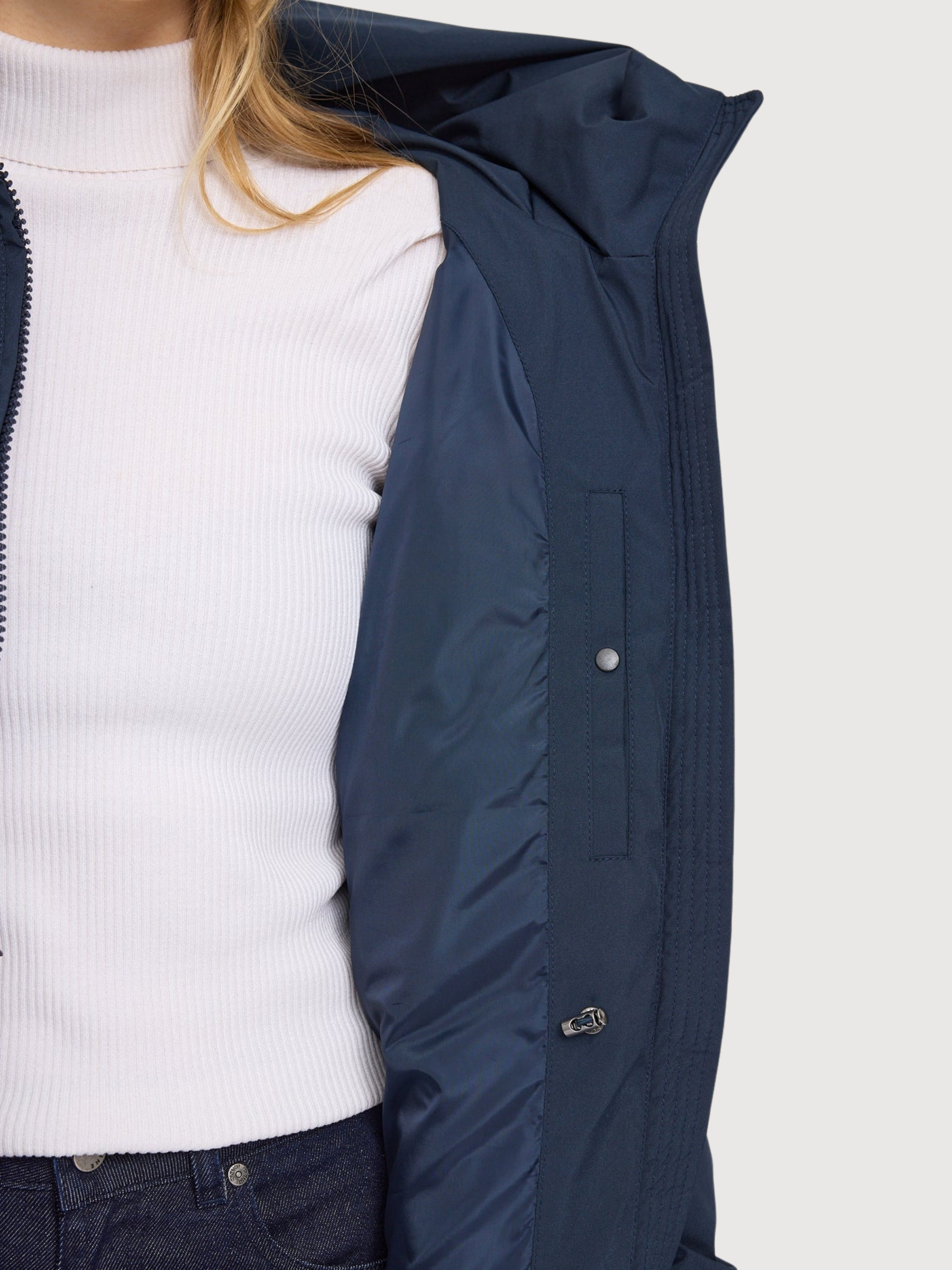 Basic Mid Length Puffer Jacket Dark Navy | Mazine