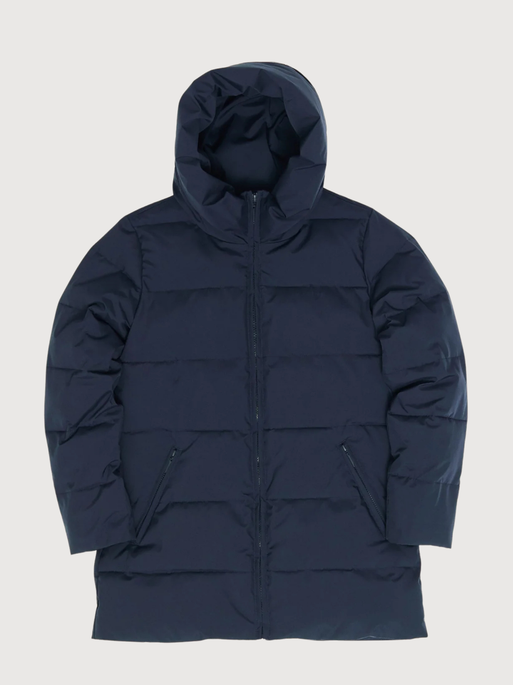 Basic Mid Length Puffer Jacket Dark Navy | Mazine