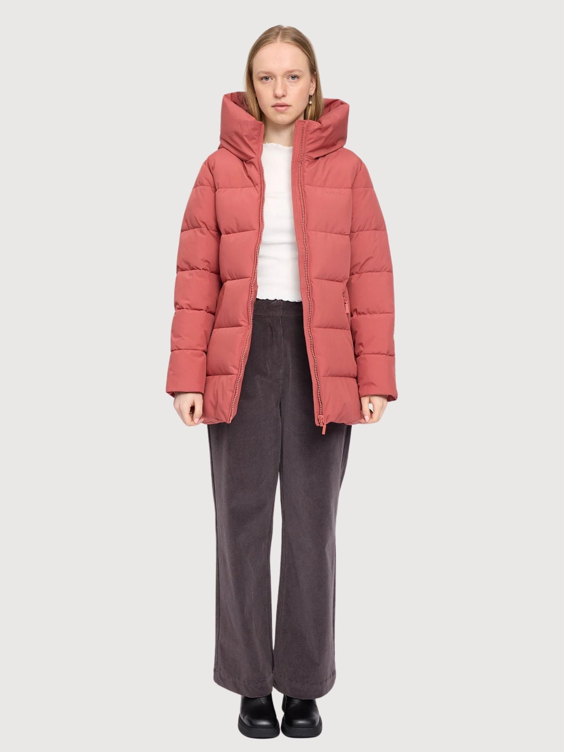 Basic Jacke Mittellang Dunkelrot | Mazine