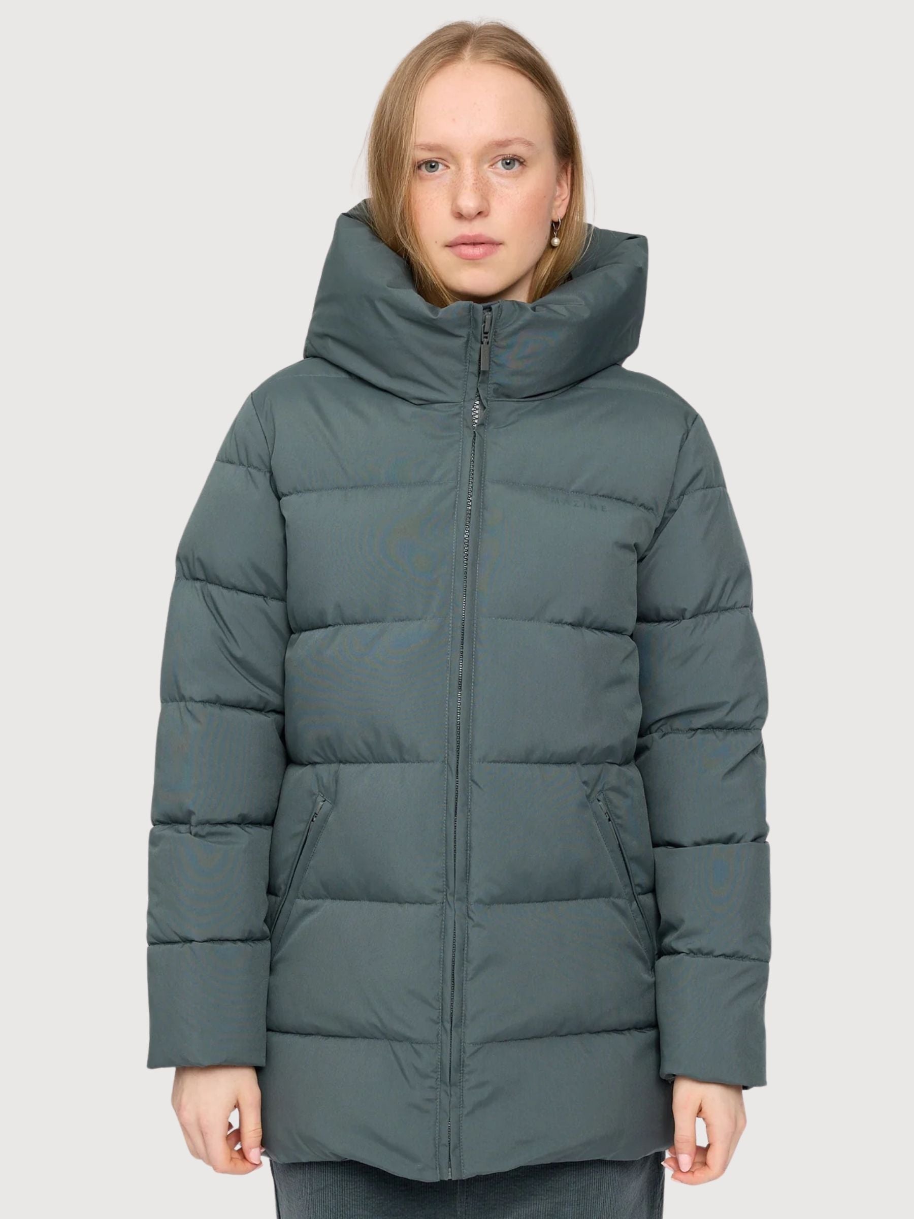 Giacca Basic Media Lunghezza Verde Scuro Donna | Mazine