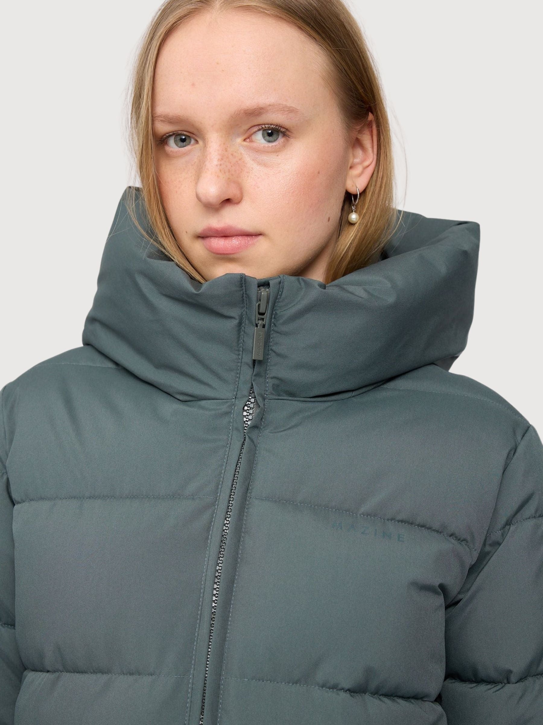 Giacca Basic Media Lunghezza Verde Scuro Donna | Mazine