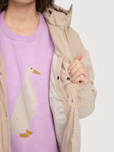 Jacket Fabric Blocking Beige Woman | Mazine