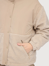 Jacket Fabric Blocking Beige Woman | Mazine