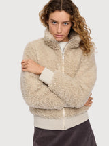 Jacket Fax Fur Beige Woman | Mazine