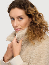 Jacket Fax Fur Beige Woman | Mazine