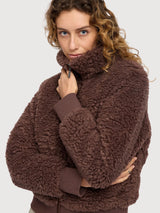 Jacket Faux Fur Dark Brown Woman | Mazine