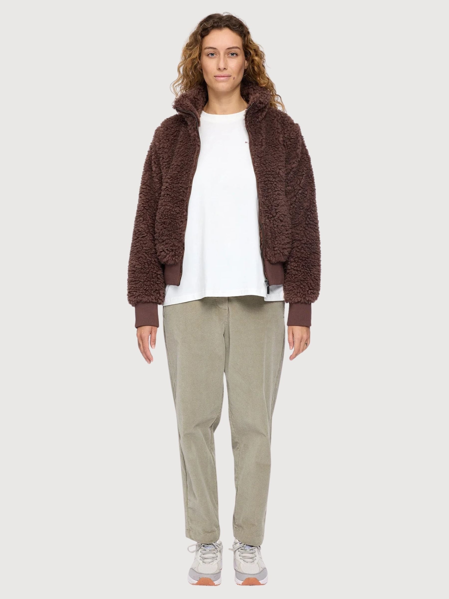 Jacket Faux Fur Dark Brown Woman | Mazine