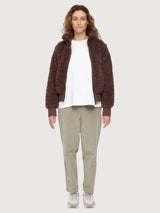 Jacket Faux Fur Dark Brown Woman | Mazine