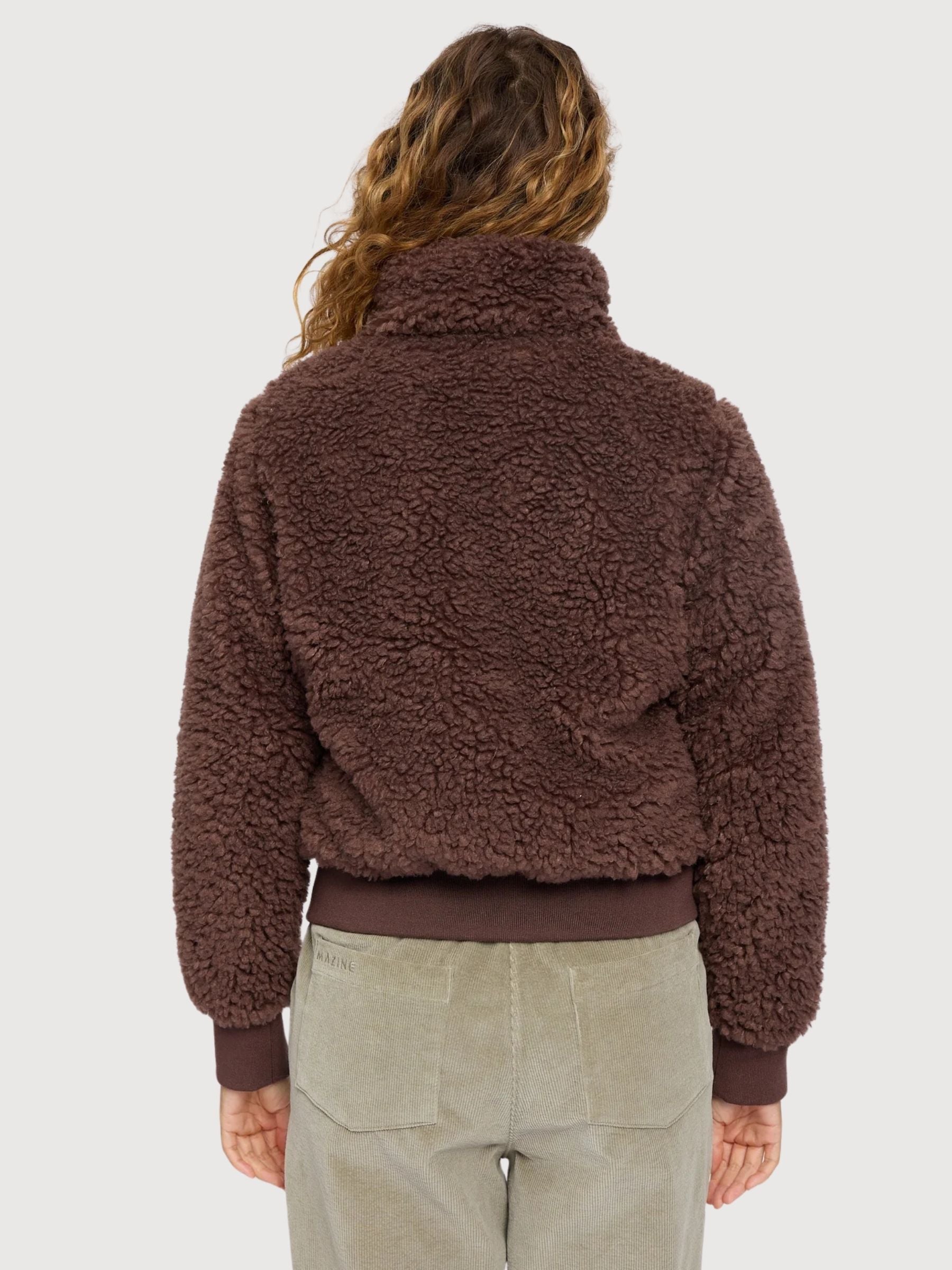 Jacket Faux Fur Dark Brown Woman | Mazine