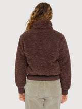 Jacket Faux Fur Dark Brown Woman | Mazine