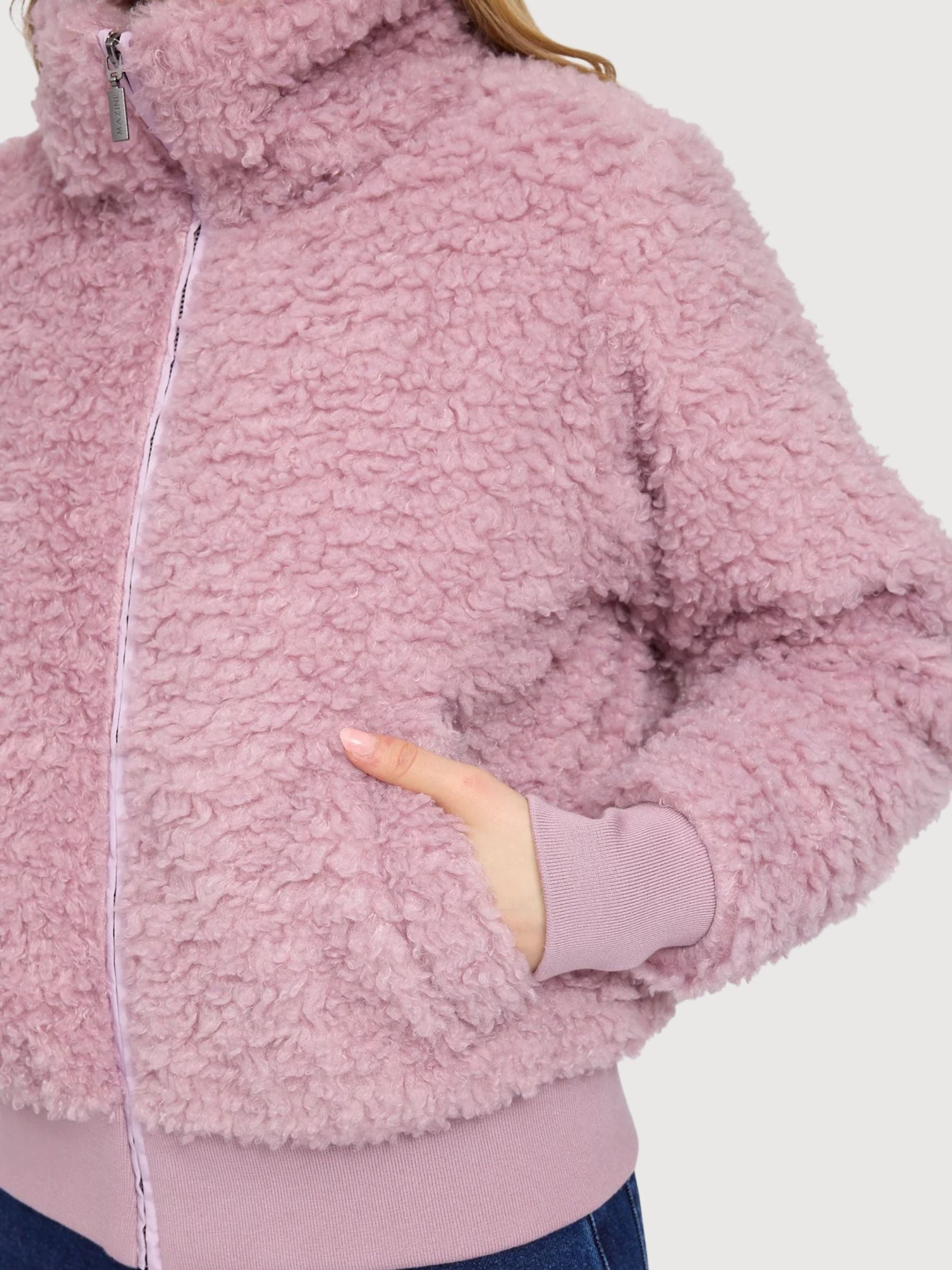 Jacket Faux Fur Light Pink Woman | Mazine