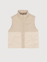 Vest Fabric Blocking Beige Woman | Mazine