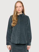 Shirt Corduroy Dark Green Woman Cotton | Mazine