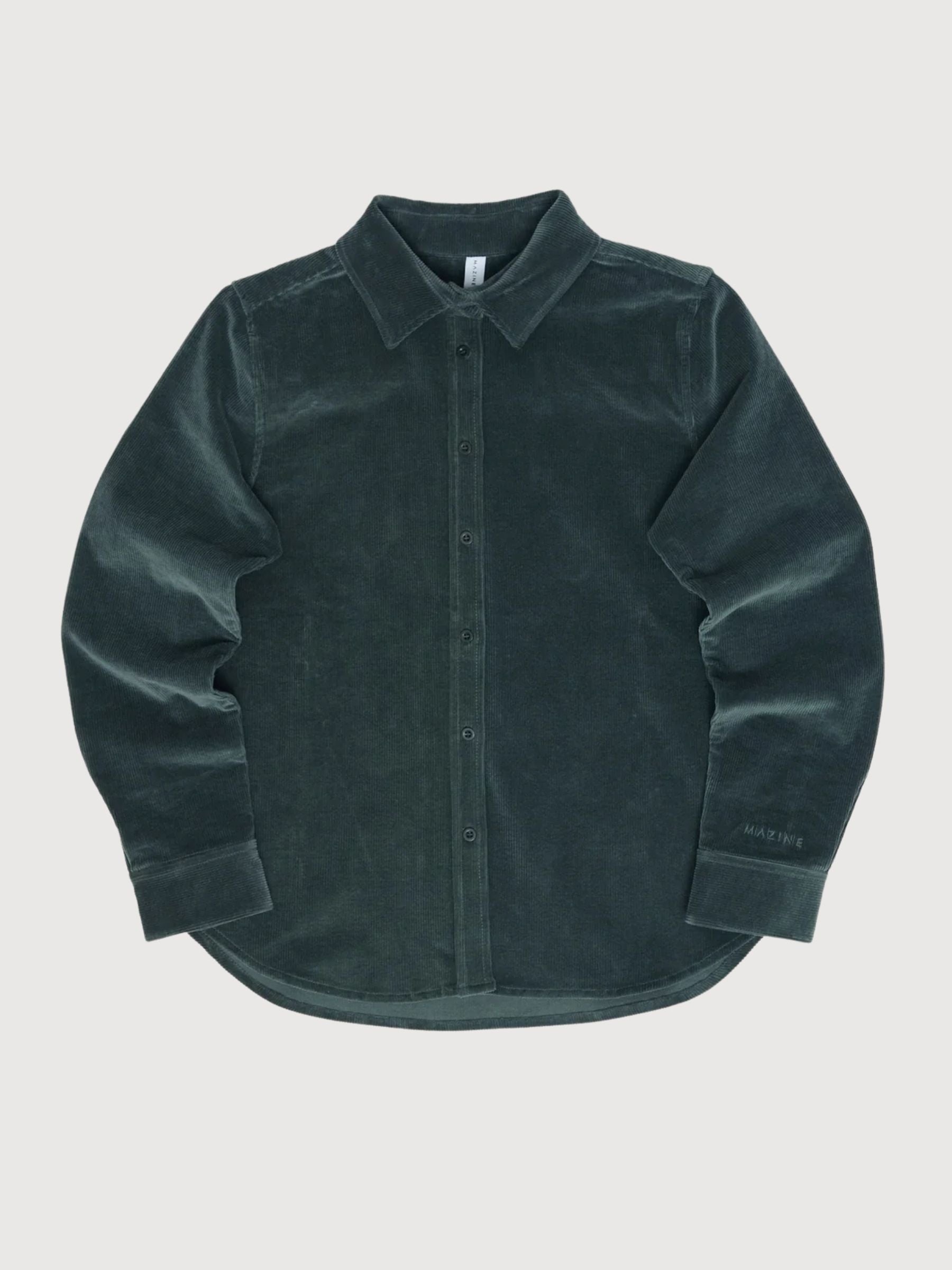 Mazine Cordhemd Dunkelgrün Damen Baumwolle |