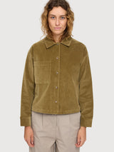 Shirt Pockt Corduroy Green Woman Cotton | Mazine