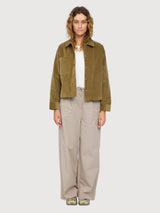 Shirt Pockt Corduroy Green Woman Cotton | Mazine