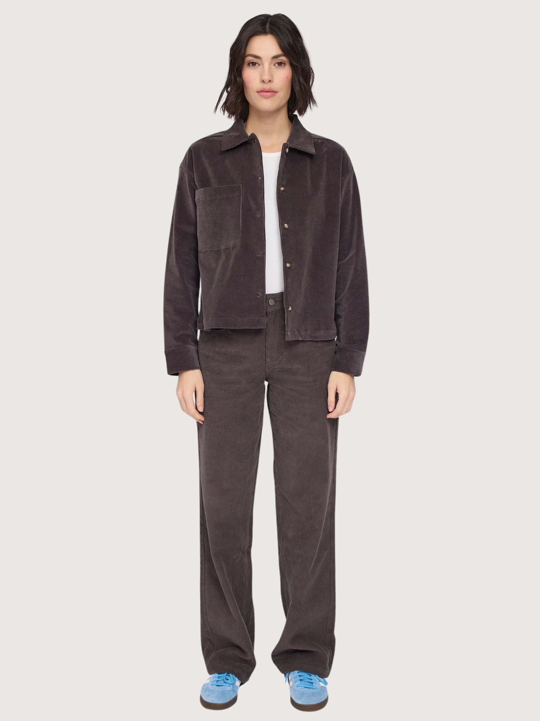 Hemdtasche Cord Lila Frau Baumwolle | Mazine