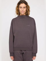 Longsleeve Soft-Fabric Mock Neck Brown Woman | Mazine