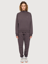 Longsleeve Soft-Fabric Mock Neck Brown Woman | Mazine