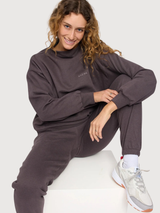 Longsleeve Soft-Fabric Mock Neck Brown Woman | Mazine