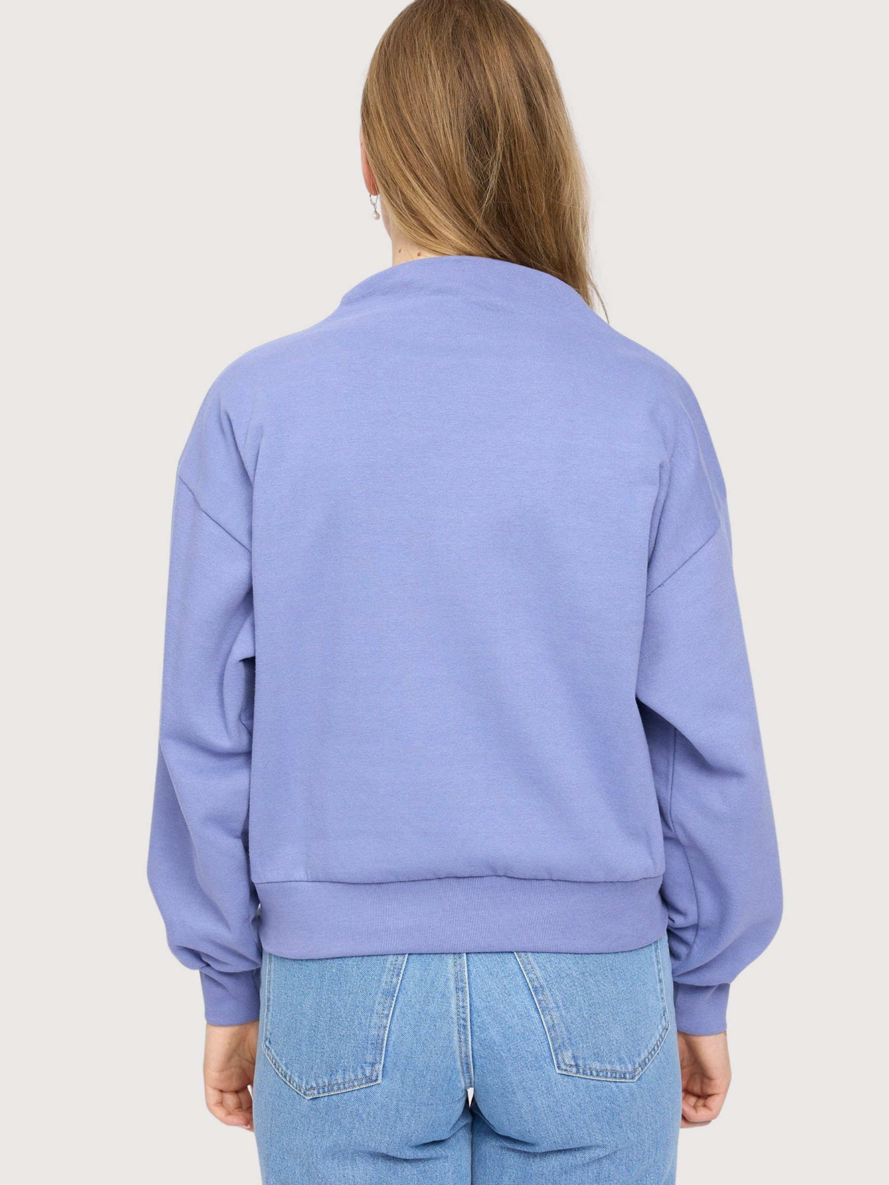 Longsleeve Soft Fabrik Mock Blue Woman | Mazine