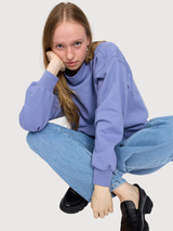 Longsleeve Soft Fabrik Mock Blue Woman | Mazine