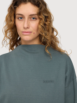 Longsleeve Soft Fabric Mock Green Woman | Mazine