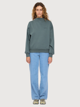 Longsleeve Soft Fabric Mock Green Woman | Mazine