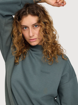 Longsleeve Soft Fabric Mock Green Woman | Mazine
